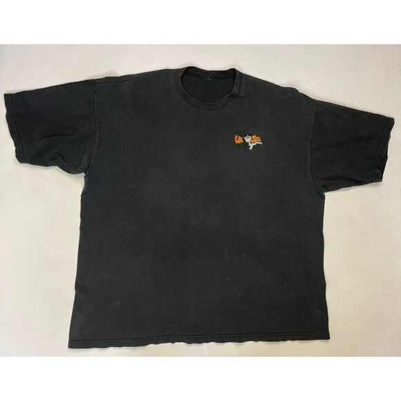 VINTAGE Lil Joe Records Miami Knit T-shirt Men XXL Black Rap Music 90s - Picture 1 of 5